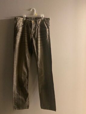 Slim‑fit gray denim jean